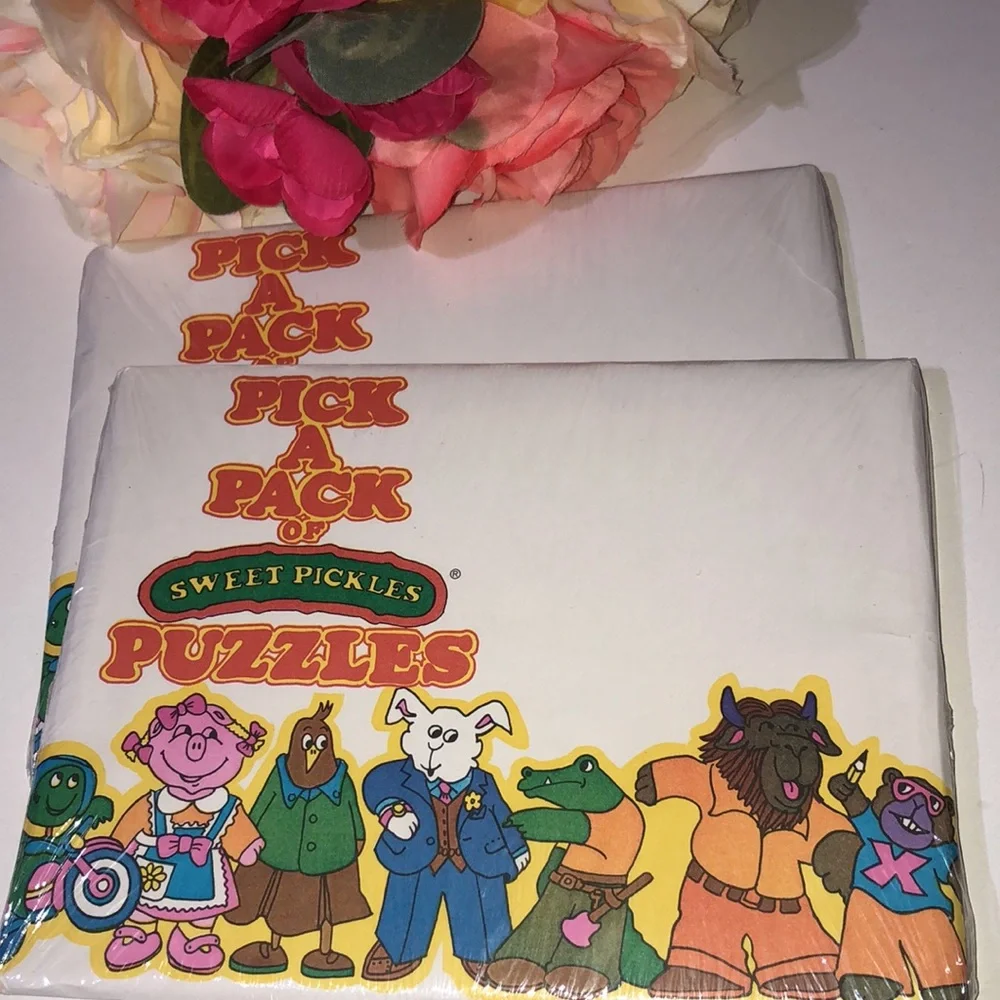 SWEET PICKLES Sealed 1978 Avon Pick A Pack of Sweet Pickles 3 Puzzles set